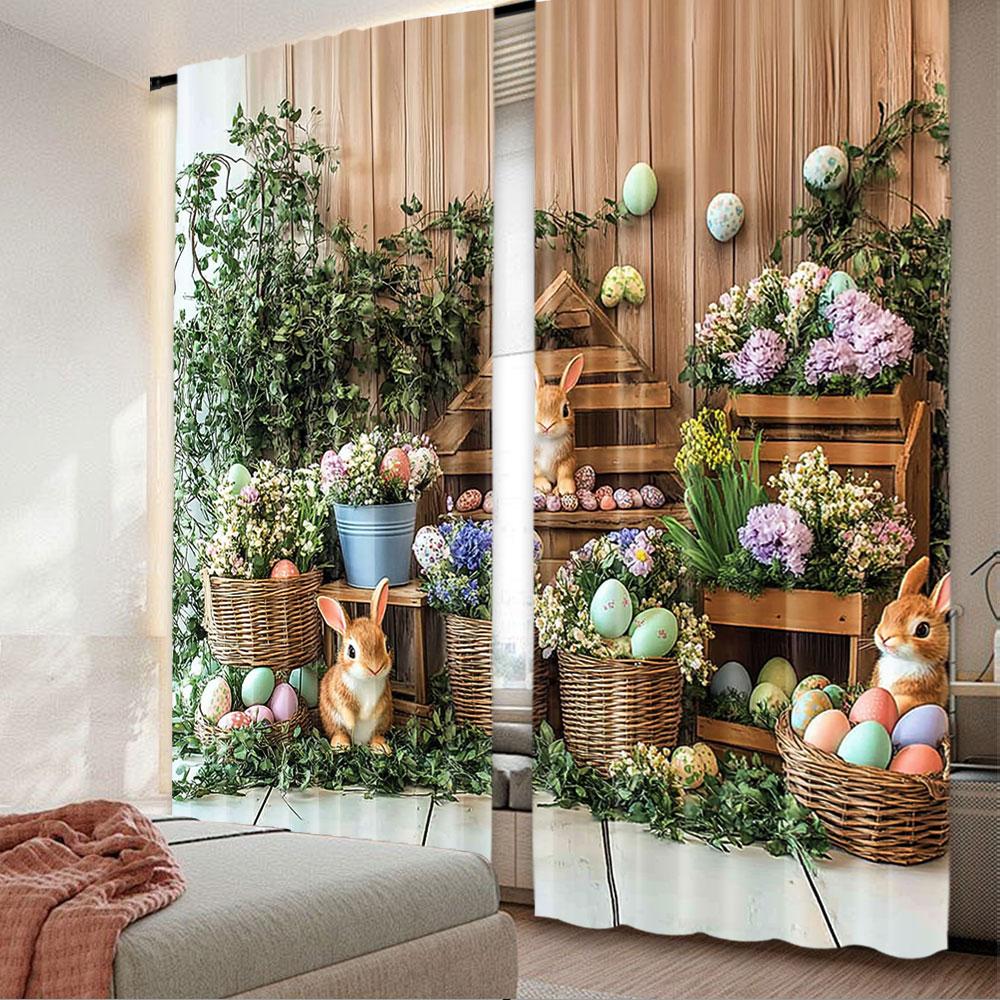 Spring Curtain Bunny Rabbit Easter Decoration Window Drapes Design Privacy Protection Stylish Home Decor Set Of 2 Rustic Made Polyester Washable W100*H70(CM)-Hooks&1PCS
Spring Curtain Bunny Rabbit Easter Decoration Window Drapes Design Privacy Protection Stylish Home Decor Set Of 2 Rustic Made Polyester Washable W100*H70(CM)-Hooks&1PCS