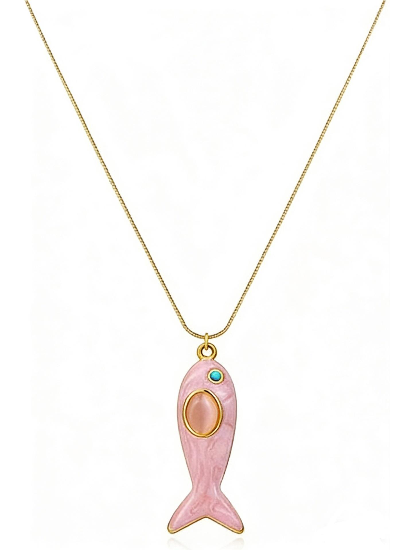 High-End Luxury Turquoise Pendant Clavicle Chain with Oil-Dripping Cat s Eye and Ocean Style Design for Women
High-End Luxury Turquoise Pendant Clavicle Chain with Oil-Dripping Cat s Eye and Ocean Style Design for Women