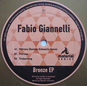 12inch Record FABIO GIANNELLI - Bronze EP MATERIAL005 Material Series 2008 Greece Dance & Electronica Used
12inch Record FABIO GIANNELLI - Bronze EP MATERIAL005 Material Series 2008 Greece Dance & Electronica Used