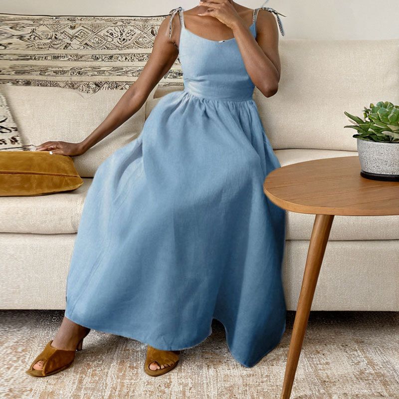 2025 Модное платье на бретелях с высокой талией Sky Blue M
2025 Модное платье на бретелях с высокой талией Sky Blue M