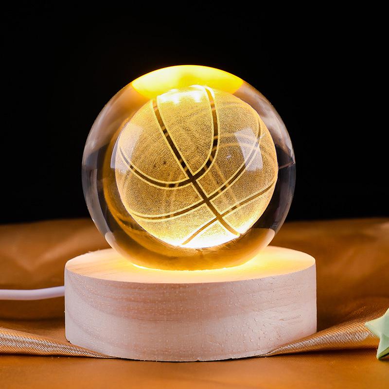 3D Carved Badminton & Basketball Crystal Night Light Ornament - Boys Birthday Gift 6 cm Crystal Ball + Wooden Warm Light Base
3D Carved Badminton & Basketball Crystal Night Light Ornament - Boys Birthday Gift 6 cm Crystal Ball + Wooden Warm Light Base