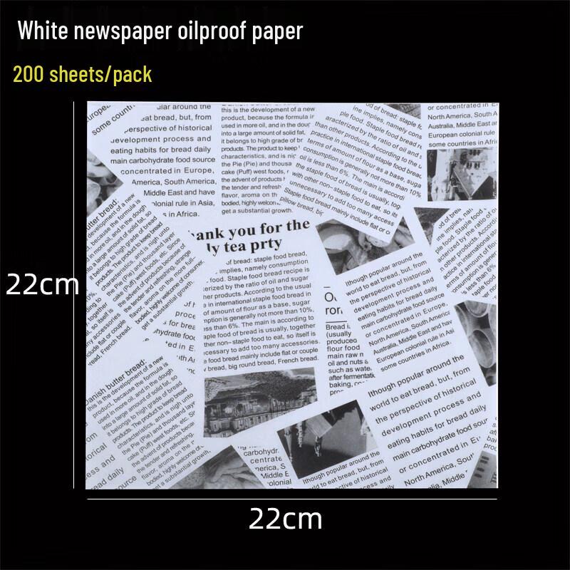 Disposable Oil-Proof English Newspaper Print Food Wrap Paper
Disposable Oil-Proof English Newspaper Print Food Wrap Paper