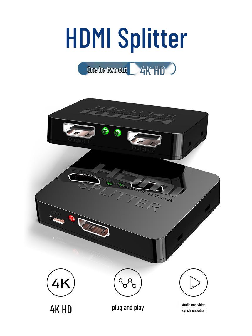 Разветвитель HDMI 4K с двумя экранами - Вход Mini HDMI, два выхода для одновременного отображения
Разветвитель HDMI 4K с двумя экранами - Вход Mini HDMI, два выхода для одновременного отображения