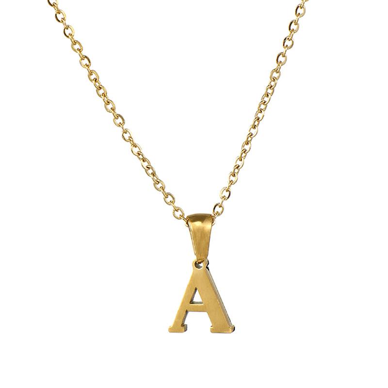 18k Crossborder Fashion Gold Stainless Steel Mini Letter Necklace For Women Popular European And American Style Titanium Stee StyleA
18k Crossborder Fashion Gold Stainless Steel Mini Letter Necklace For Women Popular European And American Style Titanium Stee StyleA