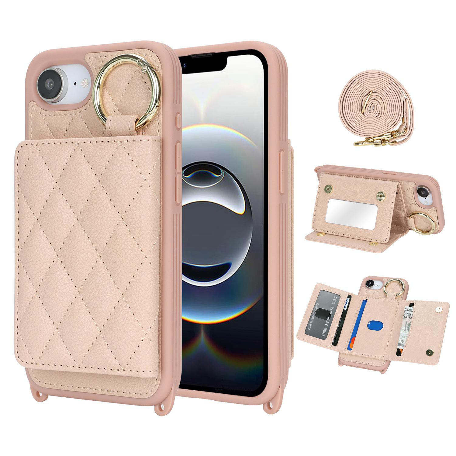 For iPhone 16e Case with Lanyard/Mirror/Card Holder Grids Pattern RFID Blocking Phone Cover
For iPhone 16e Case with Lanyard/Mirror/Card Holder Grids Pattern RFID Blocking Phone Cover