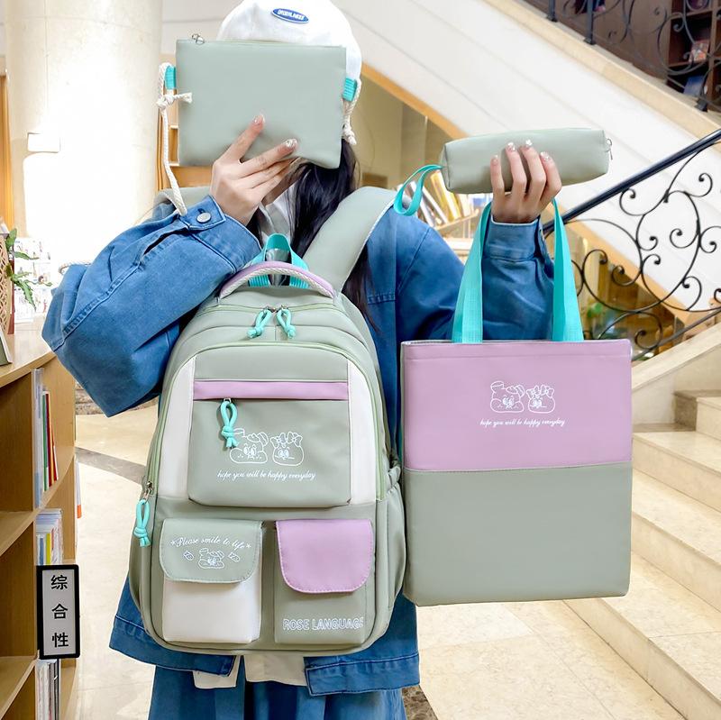 New Student Schoolbag for Women Large Capacity Multi Functional Backpack Contrasting Color Fashion Multi Piece Schoolbag
New Student Schoolbag for Women Large Capacity Multi Functional Backpack Contrasting Color Fashion Multi Piece Schoolbag