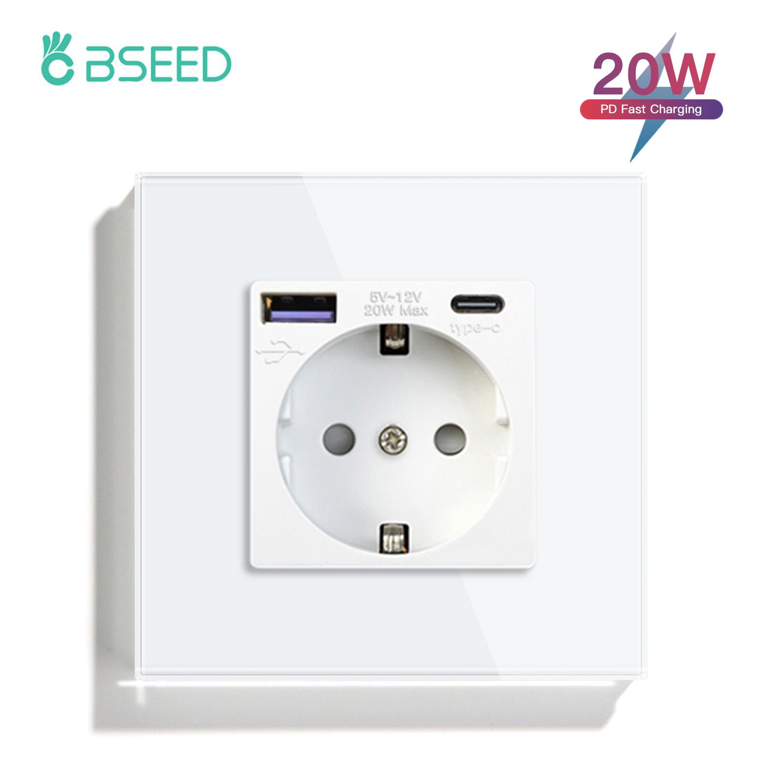BSEED 20W PD Wall Socket EU Socket With Type-c USB Fast Charging Ports Double Power Outlets Triple Electric Sockets Glass Panel 250V
BSEED 20W PD Wall Socket EU Socket With Type-c USB Fast Charging Ports Double Power Outlets Triple Electric Sockets Glass Panel 250V