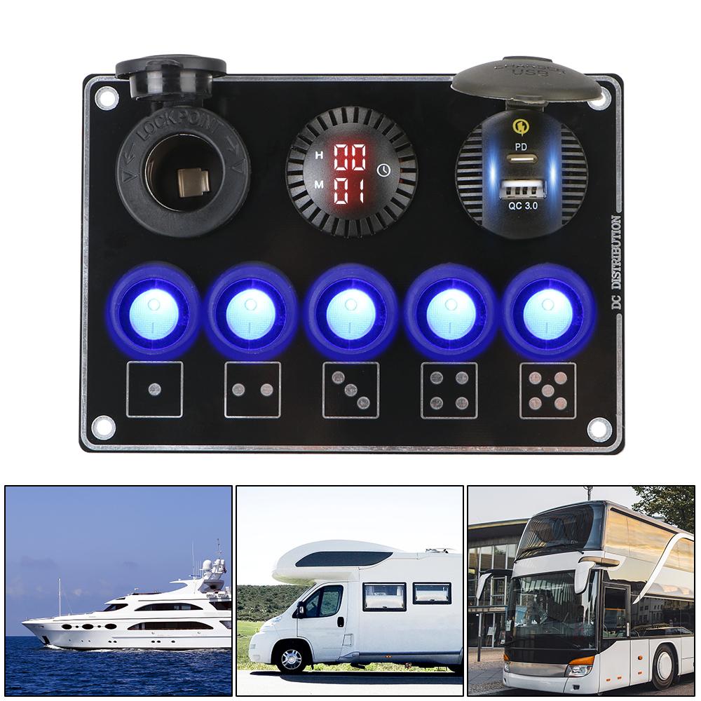 12/24V QC3.0 Quick Charge LED Voltage Display For RV Car Marine PD USB Car Switch Panel 5 Gang зелений
12/24V QC3.0 Quick Charge LED Voltage Display For RV Car Marine PD USB Car Switch Panel 5 Gang зелений