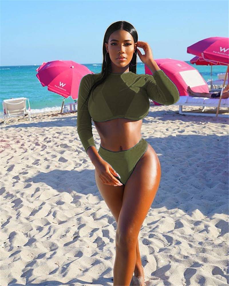 New bikini swimsuit bikini long-sleeved multi-colored mesh three-piece women s swimsuit 2XL армія зелений колір
New bikini swimsuit bikini long-sleeved multi-colored mesh three-piece women s swimsuit 2XL армія зелений колір