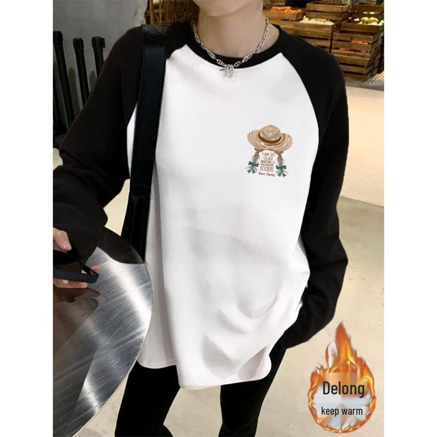 Double-Sided German Velvet Long-Sleeve Heart Print T-Shirt - Mid-Length, Round Neck, Loose Fit, Slimming, Fleece-Lined, Warm Base Layer Top. XL - 120-140 jin
Double-Sided German Velvet Long-Sleeve Heart Print T-Shirt - Mid-Length, Round Neck, Loose Fit, Slimming, Fleece-Lined, Warm Base Layer Top. XL - 120-140 jin