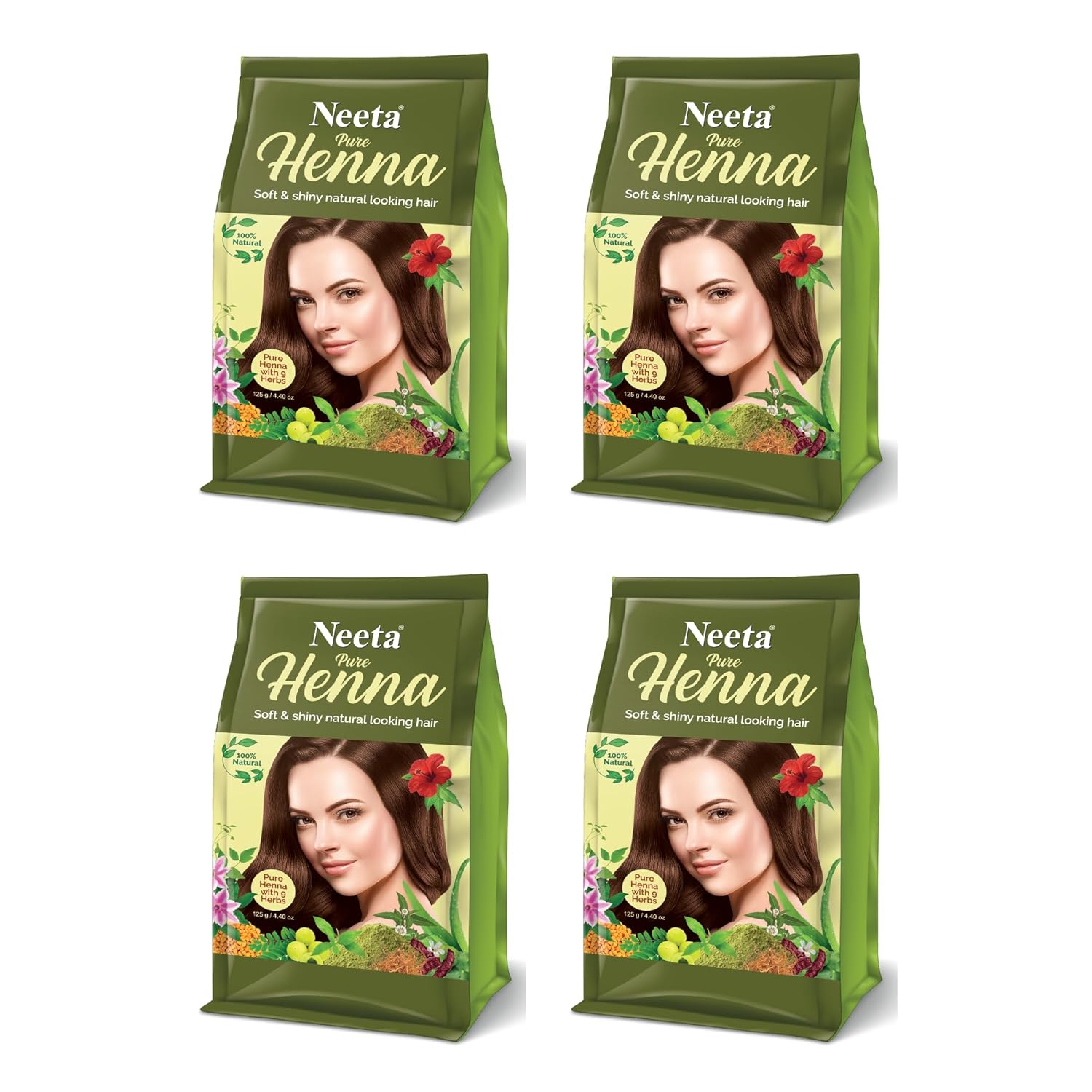 Neeta Pure Henna Powder for Hair with 9 Natural Herbs 125g X Pack of 4 Soft Shiny Natural Hair Color
Neeta Pure Henna Powder for Hair with 9 Natural Herbs 125g X Pack of 4 Soft Shiny Natural Hair Color