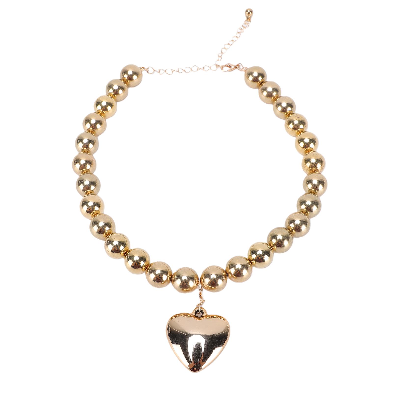 Large Bead Necklace Heart Shape Pendant Chunky Chain Necklace Collar Chain for Women Party Anniversary Gold золотий
Large Bead Necklace Heart Shape Pendant Chunky Chain Necklace Collar Chain for Women Party Anniversary Gold золотий