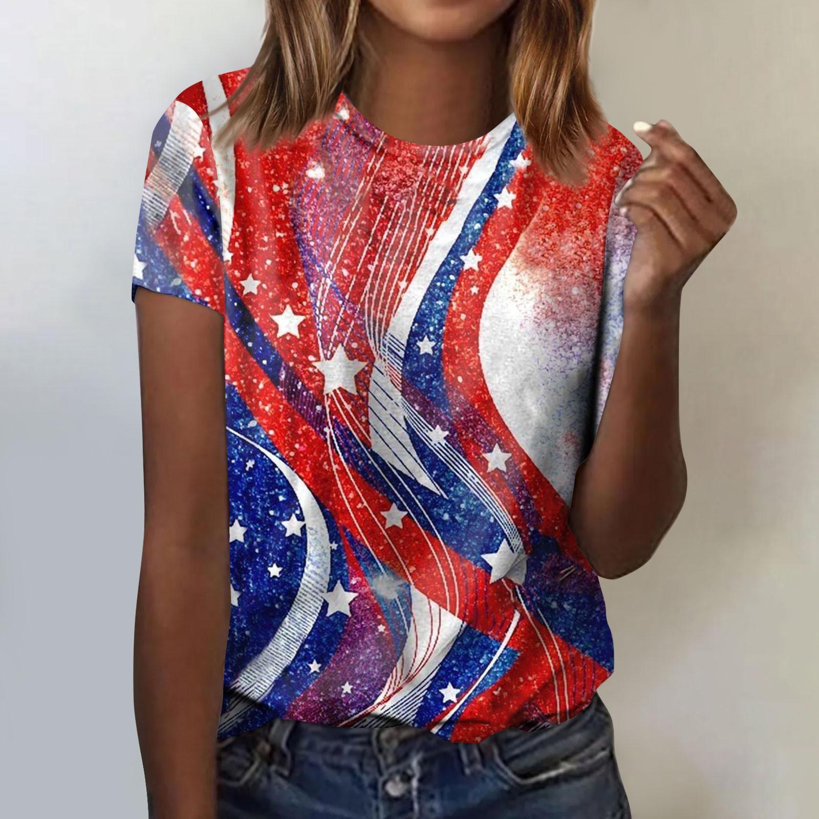 Женская модная повседневная футболка с круглым вырезом и коротким рукавом с принтом ко Дню независимости XL винный
Женская модная повседневная футболка с круглым вырезом и коротким рукавом с принтом ко Дню независимости XL винный