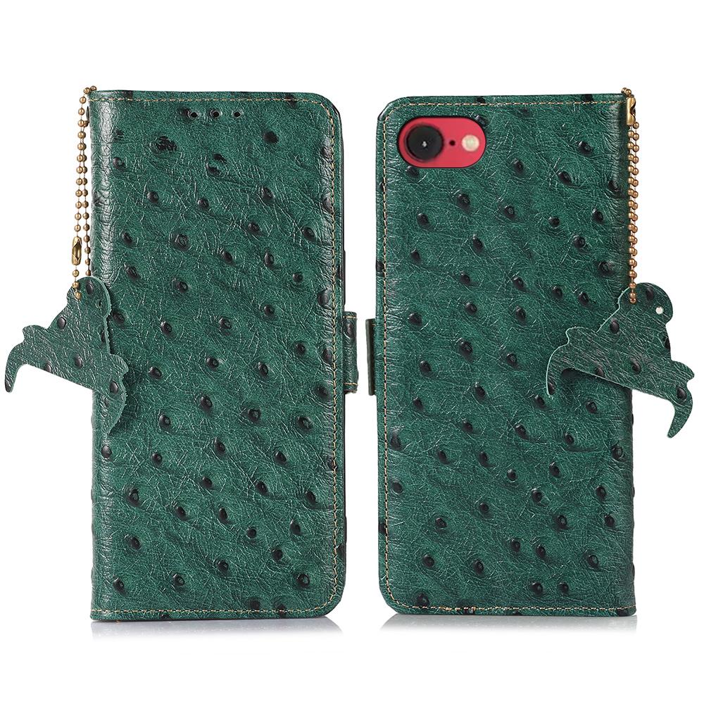 For iPhone 16e Case RFID Blocking Genuine Cow Leather Phone Case Ostrich Texture Green
For iPhone 16e Case RFID Blocking Genuine Cow Leather Phone Case Ostrich Texture Green