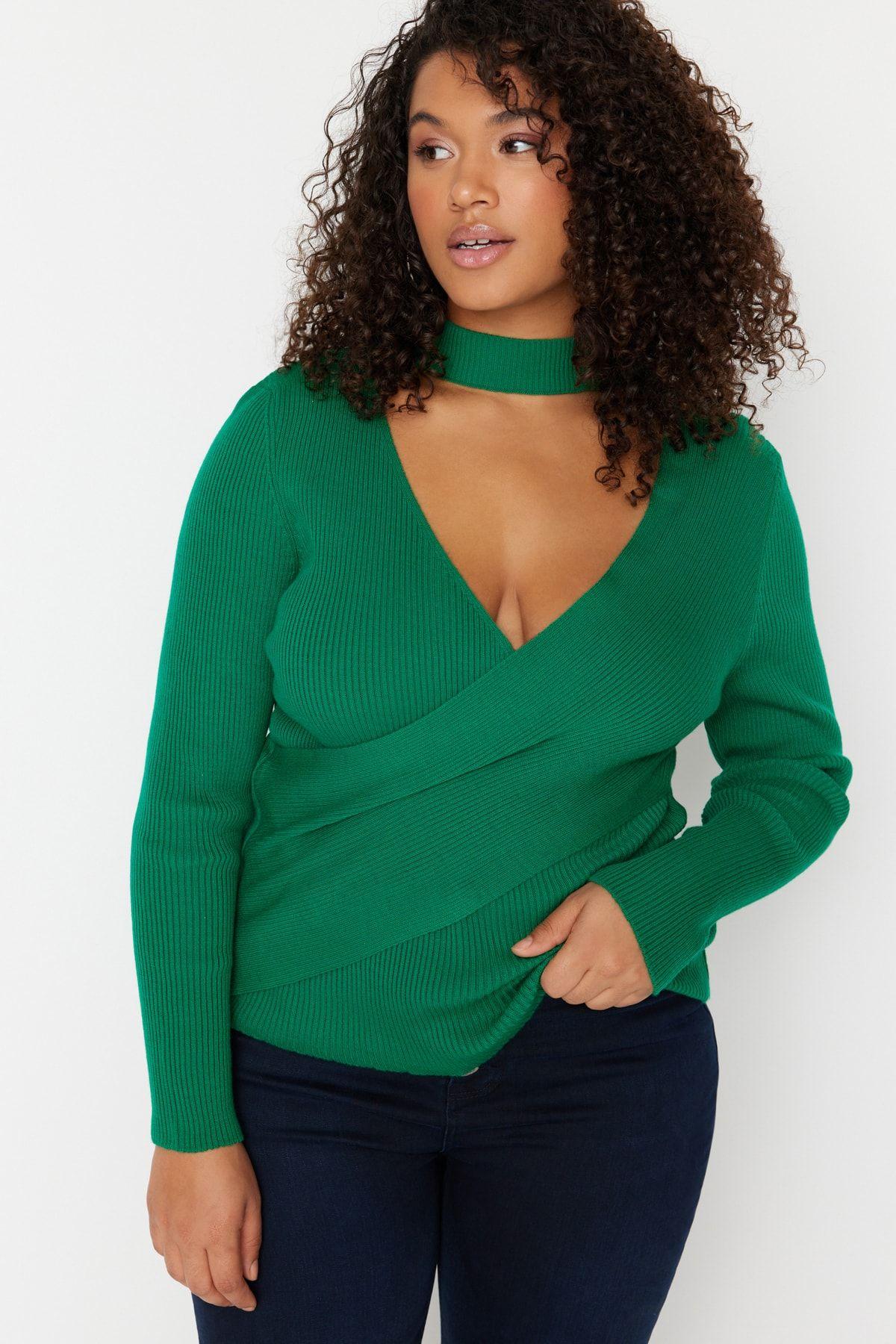 Women s Style Plus Size Green Collar Detailed Double Breasted Knitwear Blouse 2XL
Women s Style Plus Size Green Collar Detailed Double Breasted Knitwear Blouse 2XL