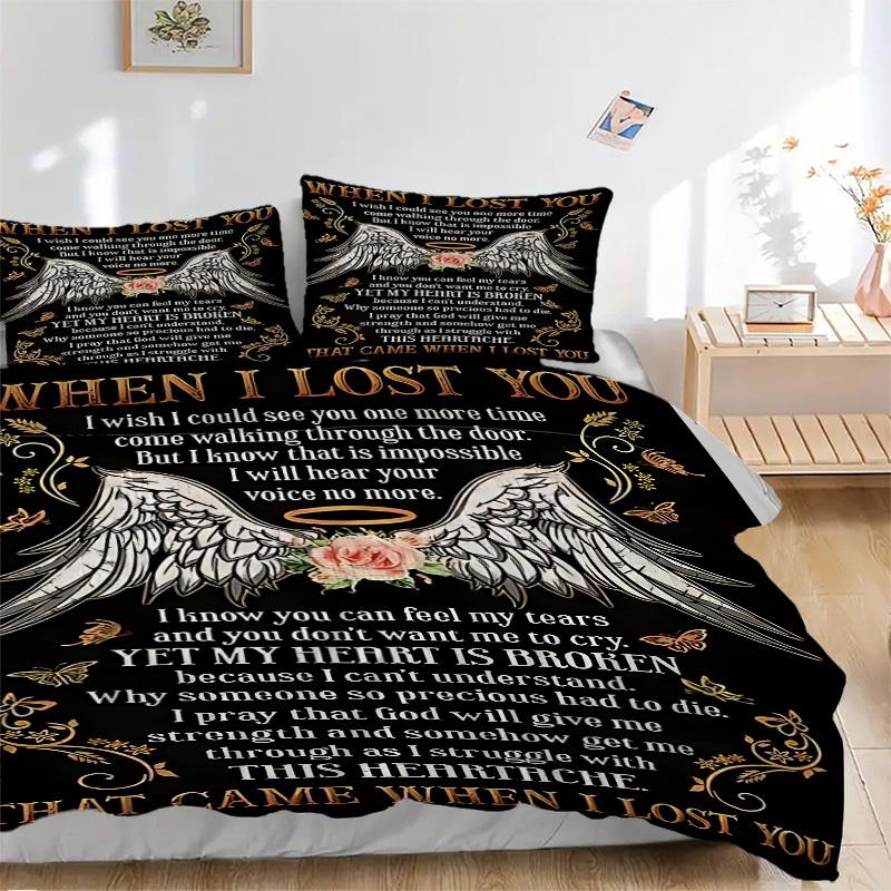 3pcs Angel Wings Memorial Poster Duvet Cover Set, Cover For Bedroom Guest Room (1 Duvet Cover + 2 Pillowcase, Without Quilt), yy250922192 135x200cm
3pcs Angel Wings Memorial Poster Duvet Cover Set, Cover For Bedroom Guest Room (1 Duvet Cover + 2 Pillowcase, Without Quilt), yy250922192 135x200cm