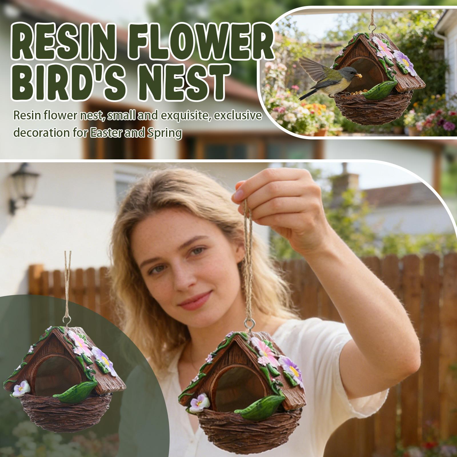 Decorative Hanging Birdhouse with Floral Embellishments and Textured Roof for Outdoor Garden Yard Patio Use One Size
Decorative Hanging Birdhouse with Floral Embellishments and Textured Roof for Outdoor Garden Yard Patio Use One Size