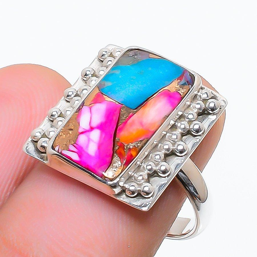 Natural Pink Oster Turquoise Gemstone 925 Sterling Silver Designer Ring Size 6 US 6 US
Natural Pink Oster Turquoise Gemstone 925 Sterling Silver Designer Ring Size 6 US 6 US