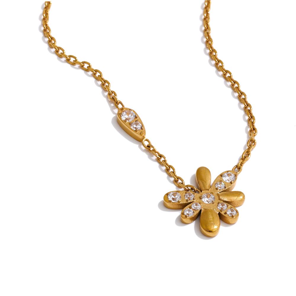 Yhpup Delicate Stainless Steel Zirconia Flower Chic Necklace Pendant Fashion High Quality Gold Color Collar Neck Jewelry Gift
Yhpup Delicate Stainless Steel Zirconia Flower Chic Necklace Pendant Fashion High Quality Gold Color Collar Neck Jewelry Gift