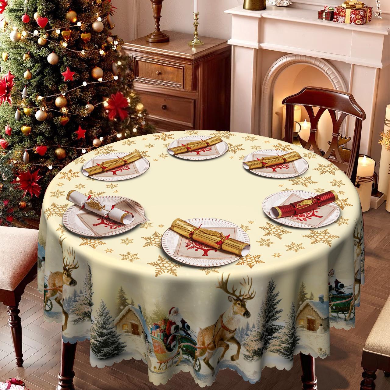Christmas Theme Rectangle/Round Tablecloth Beige Warm Tone Santa Reindeer Snow Castle, Table Cloth Round tablecloth-152x152cm
Christmas Theme Rectangle/Round Tablecloth Beige Warm Tone Santa Reindeer Snow Castle, Table Cloth Round tablecloth-152x152cm