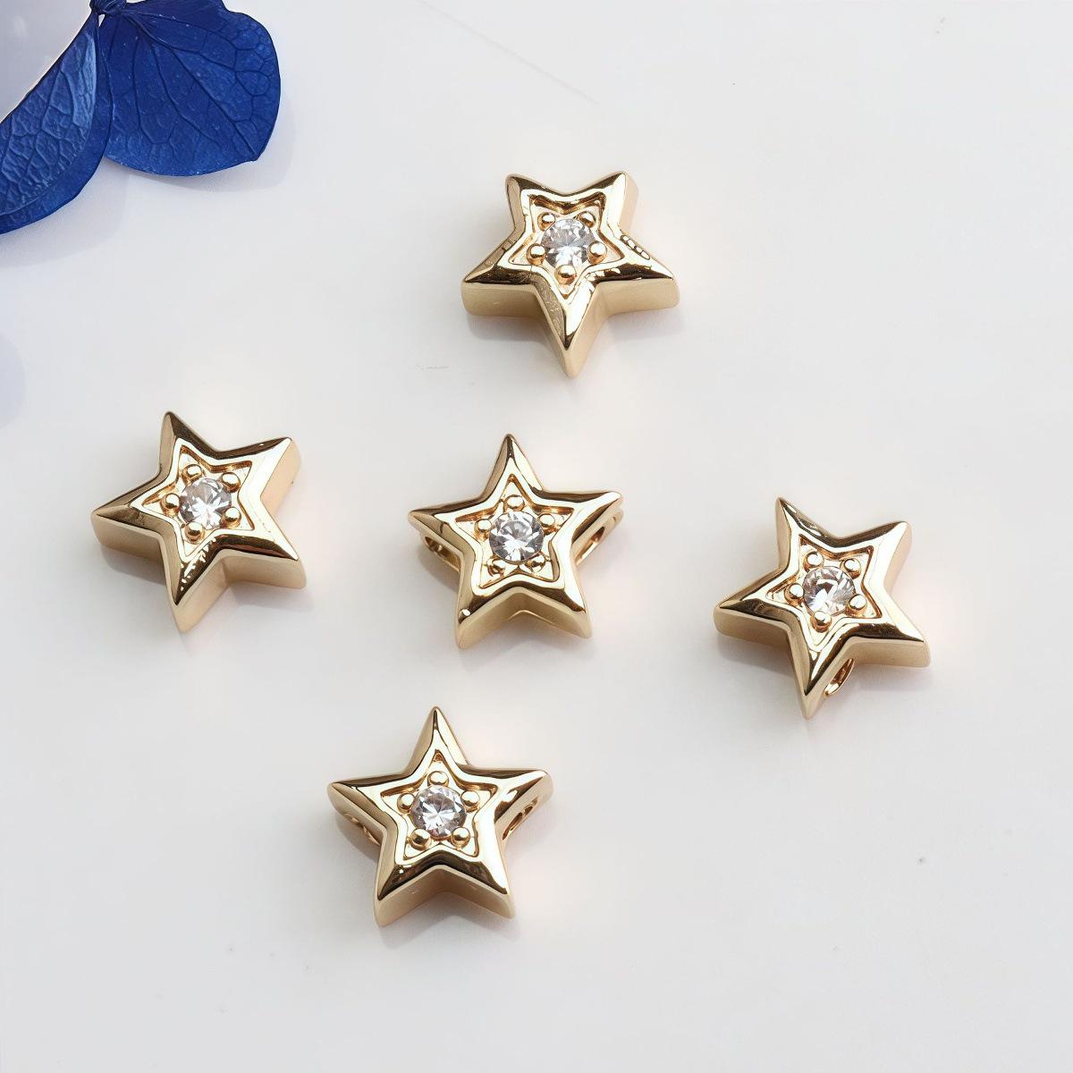 14K Gold-Filled Zircon Star Spacer Beads for DIY Beaded Jewelry.
14K Gold-Filled Zircon Star Spacer Beads for DIY Beaded Jewelry.
