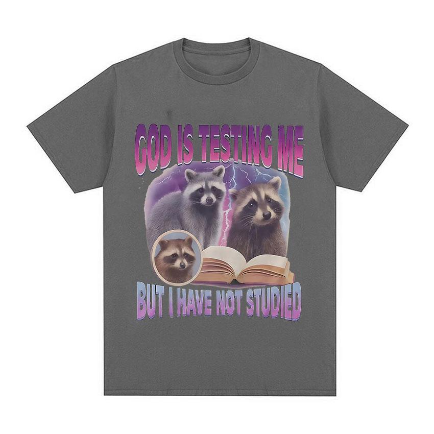 God Is Testing Me But I Have Not Studied Raccoon Meme Funny Graphic cotton men s shirt Harajuku women s fashion oversized Tshirt 4XL
God Is Testing Me But I Have Not Studied Raccoon Meme Funny Graphic cotton men s shirt Harajuku women s fashion oversized Tshirt 4XL