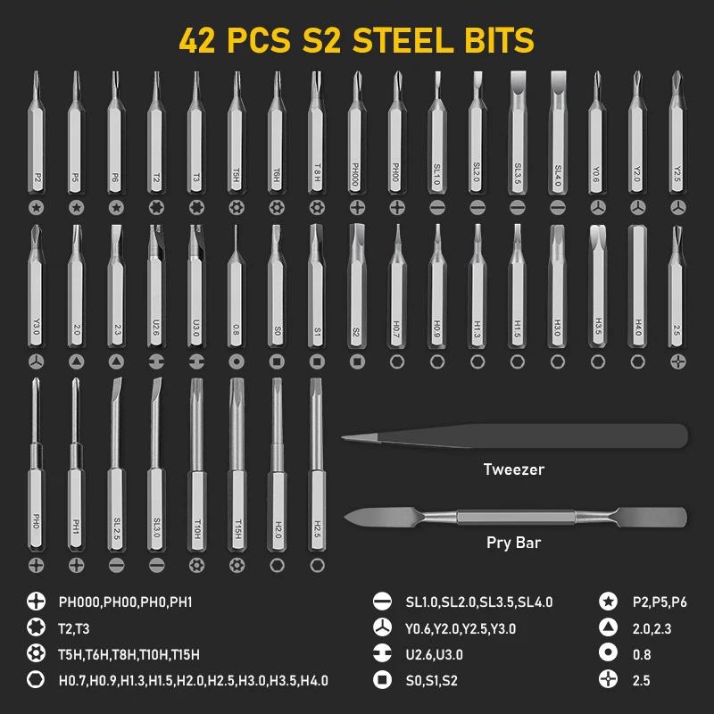 New 49 in 1 Precision Electric Screwdriver Set with 42 Magnetic Bits 5 Torque Settings Mini Power Tools LED for IPhone Camera PC
New 49 in 1 Precision Electric Screwdriver Set with 42 Magnetic Bits 5 Torque Settings Mini Power Tools LED for IPhone Camera PC