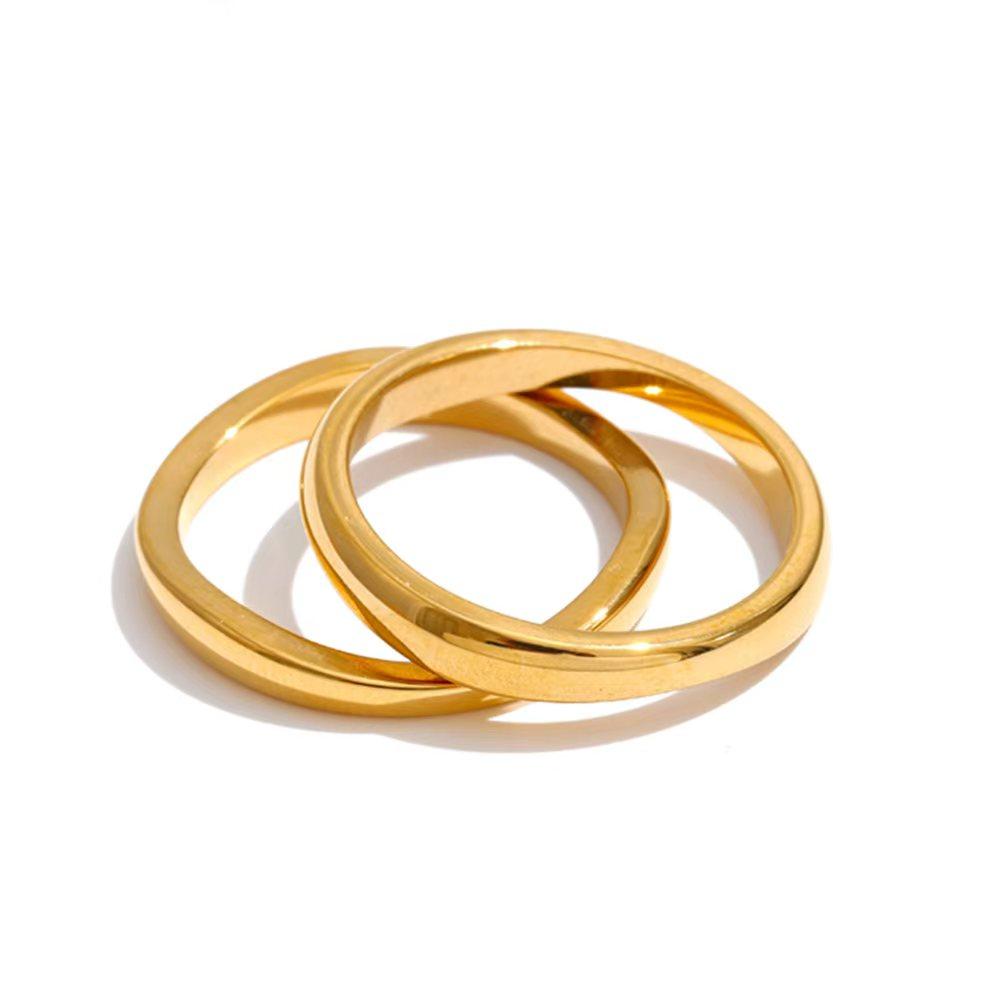 Yhpup 2PC Stainless Steel Smooth Metal Round Stacking Ring 18K Gold Color PVD Plated Simple Casual Finger Jewelry 6
Yhpup 2PC Stainless Steel Smooth Metal Round Stacking Ring 18K Gold Color PVD Plated Simple Casual Finger Jewelry 6