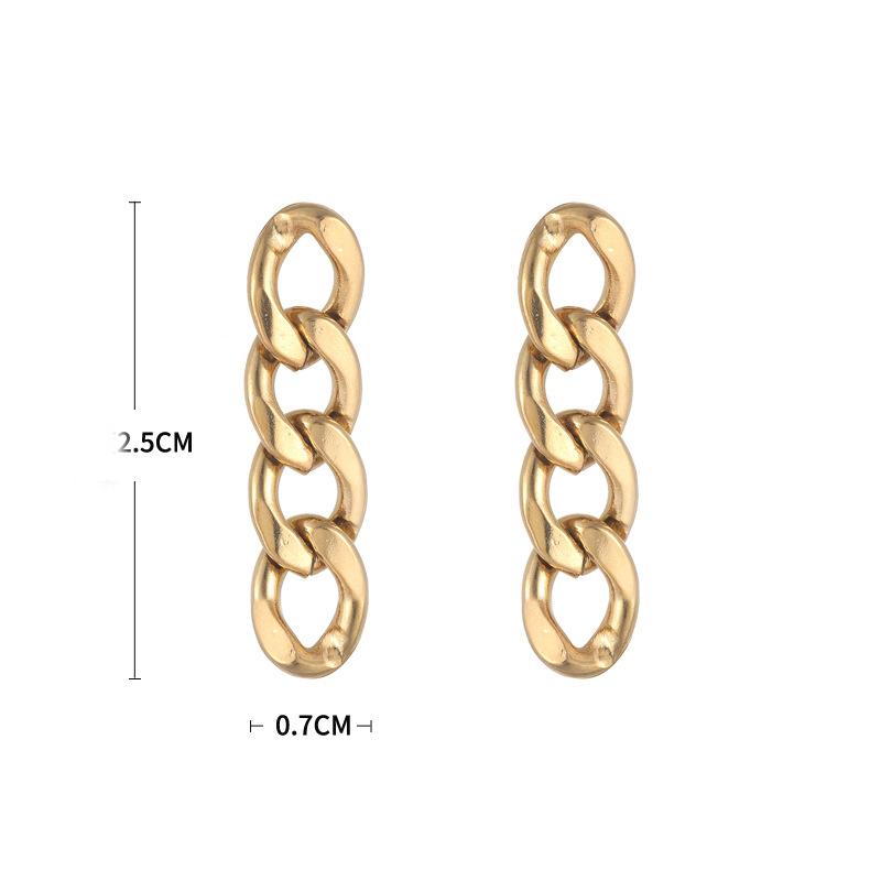 European and American Temperament Stainless Steel Chain Metal Drop Earrings Fashion Jewelry For Woman‘s Gothic Girls Accessories
European and American Temperament Stainless Steel Chain Metal Drop Earrings Fashion Jewelry For Woman‘s Gothic Girls Accessories