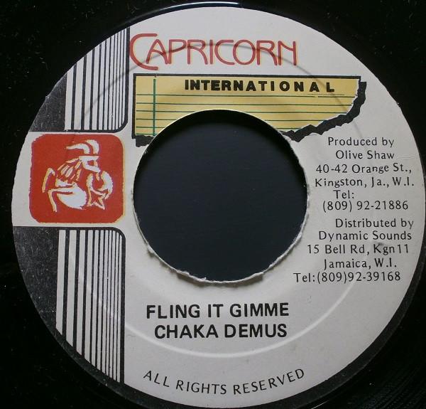 7inch Record CHAKA DEMUS Fling It Gimme NONE Capricorn Inter 1990 Jamaica Reggae Ska Dub Used
7inch Record CHAKA DEMUS Fling It Gimme NONE Capricorn Inter 1990 Jamaica Reggae Ska Dub Used