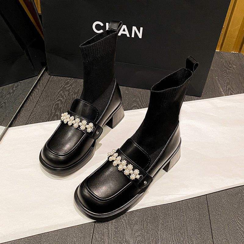 Skinny Boots Women s British Coarse Heel Socks Boots High Heel Short Boots Spring and Autumn Single Boots Small Leather Shoes Winter Fleece Loafers L 33
Skinny Boots Women s British Coarse Heel Socks Boots High Heel Short Boots Spring and Autumn Single Boots Small Leather Shoes Winter Fleece Loafers L 33