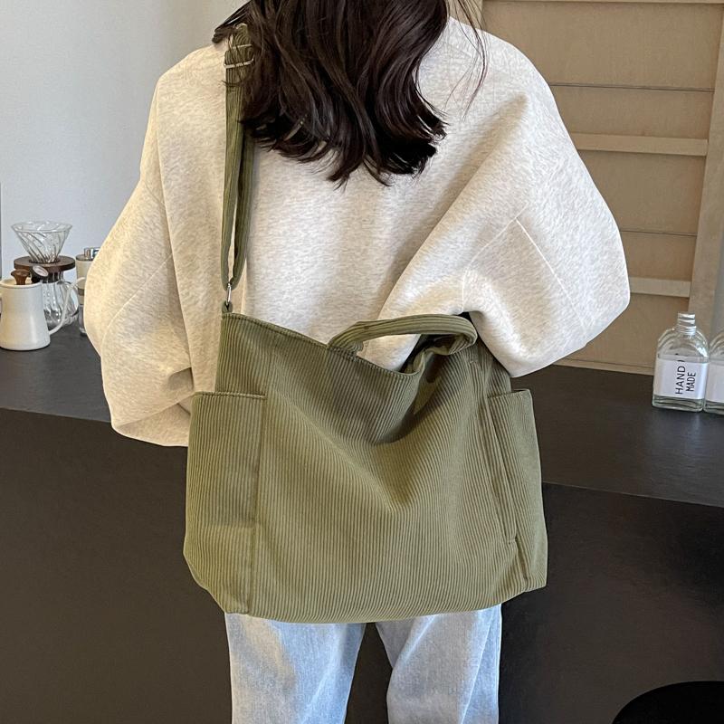 Solid Color Corduroy Tote Bag, Fashion Large Capacity Handbag, Casual Crossbody Bag For School Travel Work
Solid Color Corduroy Tote Bag, Fashion Large Capacity Handbag, Casual Crossbody Bag For School Travel Work