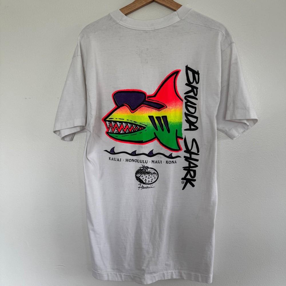 Vintage 90s Brudda Shark Hawaii TShirt Mens Large Surfing Single Stitch USA Tee Unisex T-Shirt XXXXL
Vintage 90s Brudda Shark Hawaii TShirt Mens Large Surfing Single Stitch USA Tee Unisex T-Shirt XXXXL