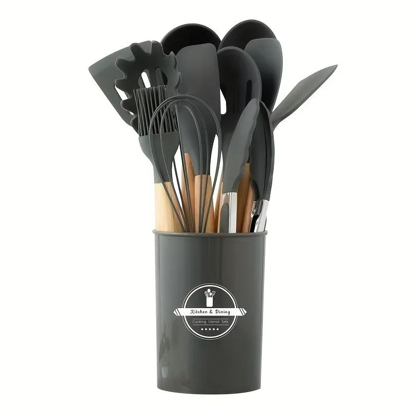 Wooden Handle Kitchen Cooking Tool Non-stick Cookware Spatula Shovel Egg Kitchenware Beaters 12Pcs Silicone Cooking Utensils Set
Wooden Handle Kitchen Cooking Tool Non-stick Cookware Spatula Shovel Egg Kitchenware Beaters 12Pcs Silicone Cooking Utensils Set