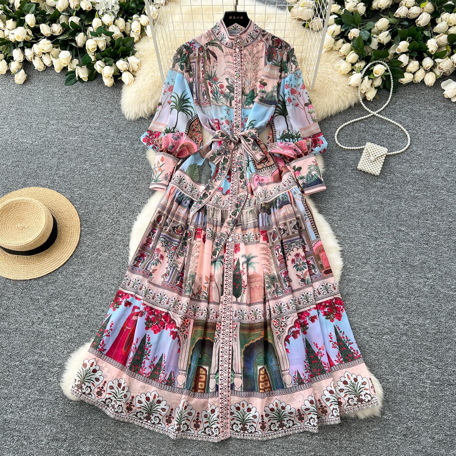 Весна Лето Женщины Винтаж Дворцовый Принт Шифон Подиум Халат Плюс Размер Свободный Отдых Пляж Платья На Шнуровке S
Весна Лето Женщины Винтаж Дворцовый Принт Шифон Подиум Халат Плюс Размер Свободный Отдых Пляж Платья На Шнуровке S