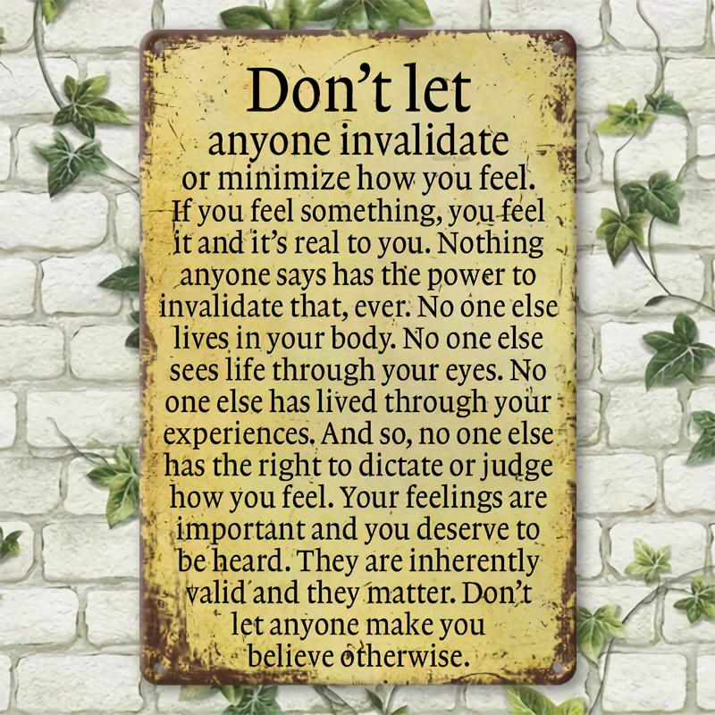 Fashion Display Empowering Feeling Matters Vintage Metal Signage 8 x 12 Inspirational Quotes Wall Art for Home Garden T aluminum 20x30cm
Fashion Display Empowering Feeling Matters Vintage Metal Signage 8 x 12 Inspirational Quotes Wall Art for Home Garden T aluminum 20x30cm