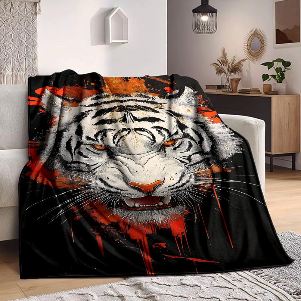 1pc White Tiger Print Soft & Warm Polyester Knit Blanket, Digital Printed, All-Season Throw for Napping, Traveling, Sofa yy250906028 75x90cm
1pc White Tiger Print Soft & Warm Polyester Knit Blanket, Digital Printed, All-Season Throw for Napping, Traveling, Sofa yy250906028 75x90cm