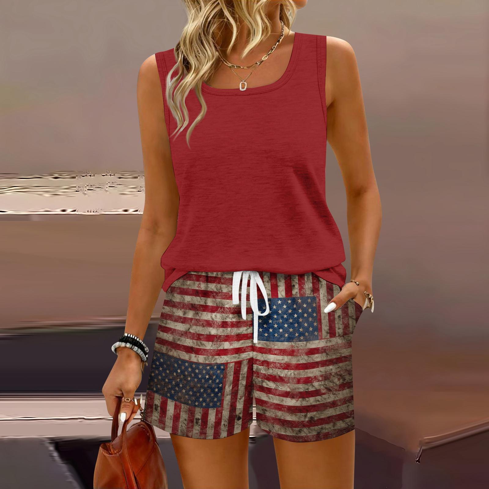 Women Summer Casual Two Piece Set Sleeveless Tank Top with Square Neck and Drawstring Waist Shorts with Pockets Lightweight Lounge Outfit XXL
Women Summer Casual Two Piece Set Sleeveless Tank Top with Square Neck and Drawstring Waist Shorts with Pockets Lightweight Lounge Outfit XXL