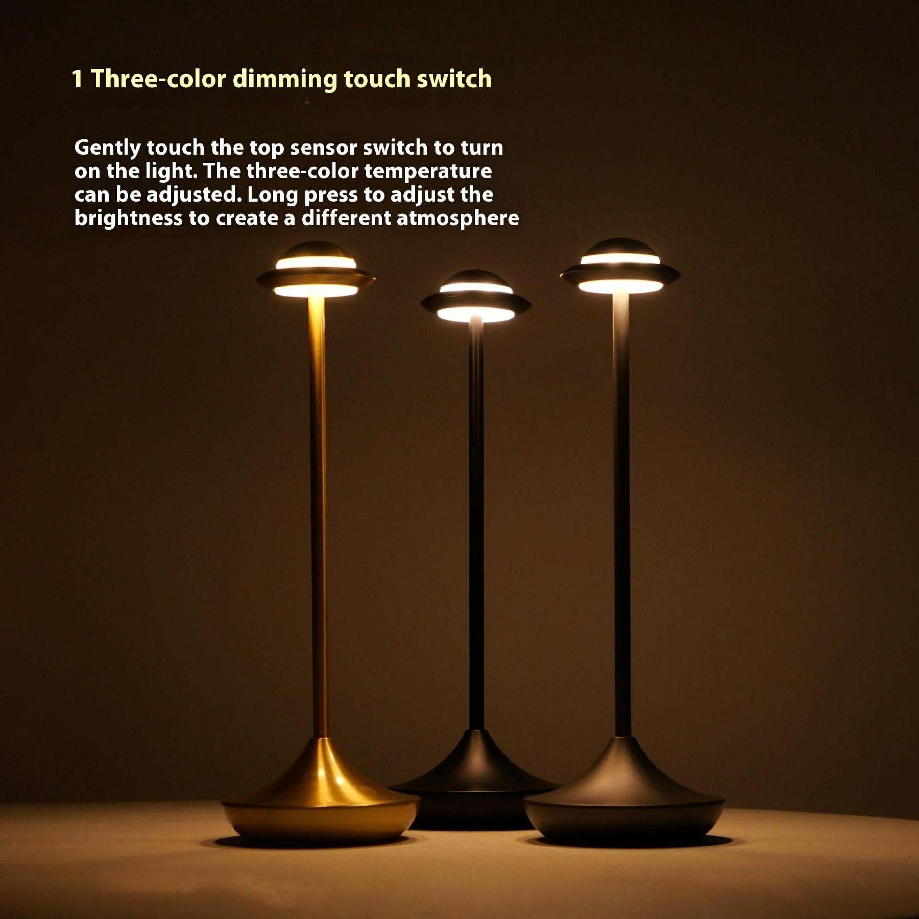Touch Control Cordless Table Lamp UFO Shape Metal LED Light for Restaurant Hotel Bar Black
Touch Control Cordless Table Lamp UFO Shape Metal LED Light for Restaurant Hotel Bar Black