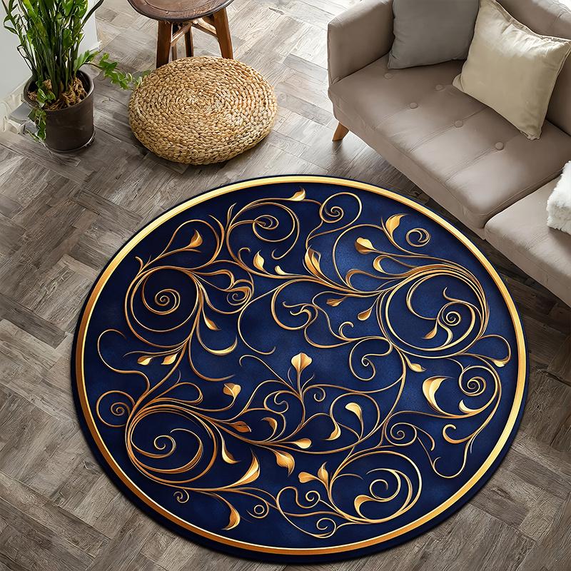 Dark Blue Reed Theme Flannel-printed round floor mats are slip-resistant Suitable for living room bedroom terrace garden carpets 60cm
Dark Blue Reed Theme Flannel-printed round floor mats are slip-resistant Suitable for living room bedroom terrace garden carpets 60cm