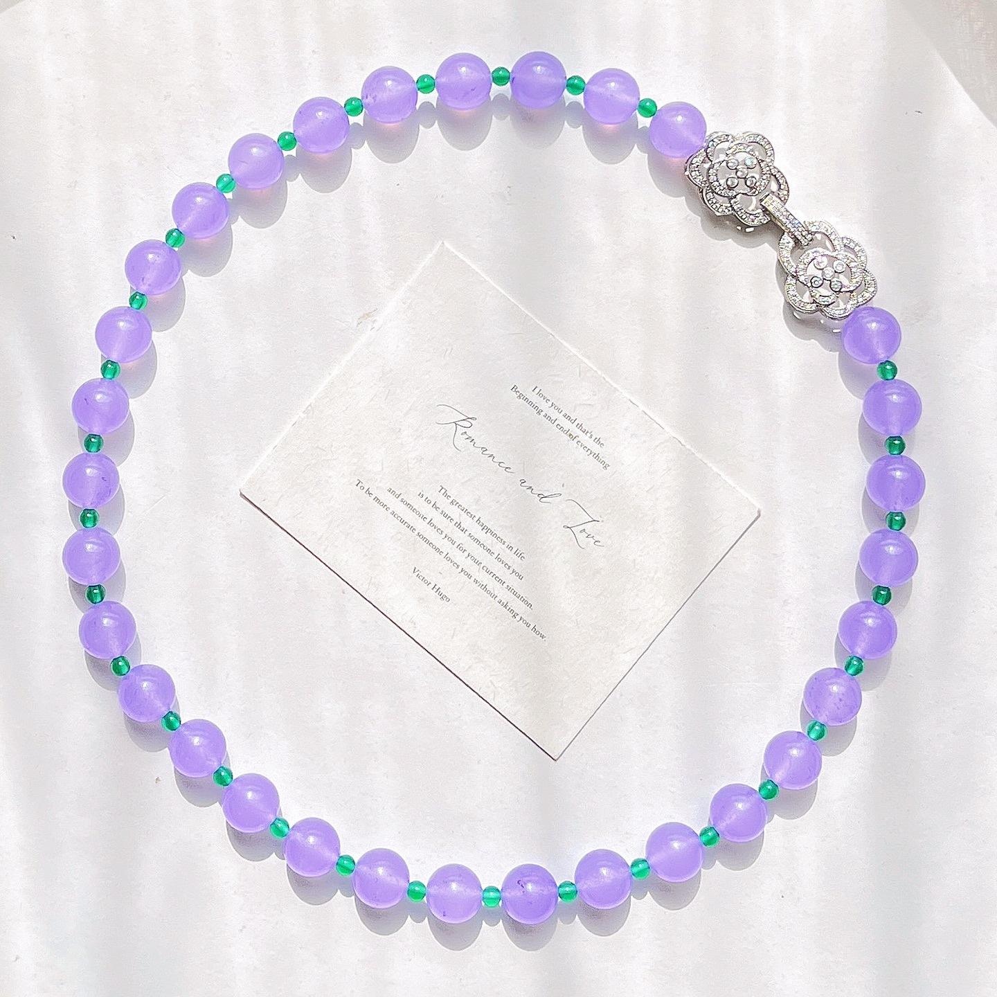 Wind Retro Natural Chalcedony Imitation Jadeite Violet Quartz Rock Design Sense Collarbone Chain Necklace, Guarantee
Wind Retro Natural Chalcedony Imitation Jadeite Violet Quartz Rock Design Sense Collarbone Chain Necklace, Guarantee