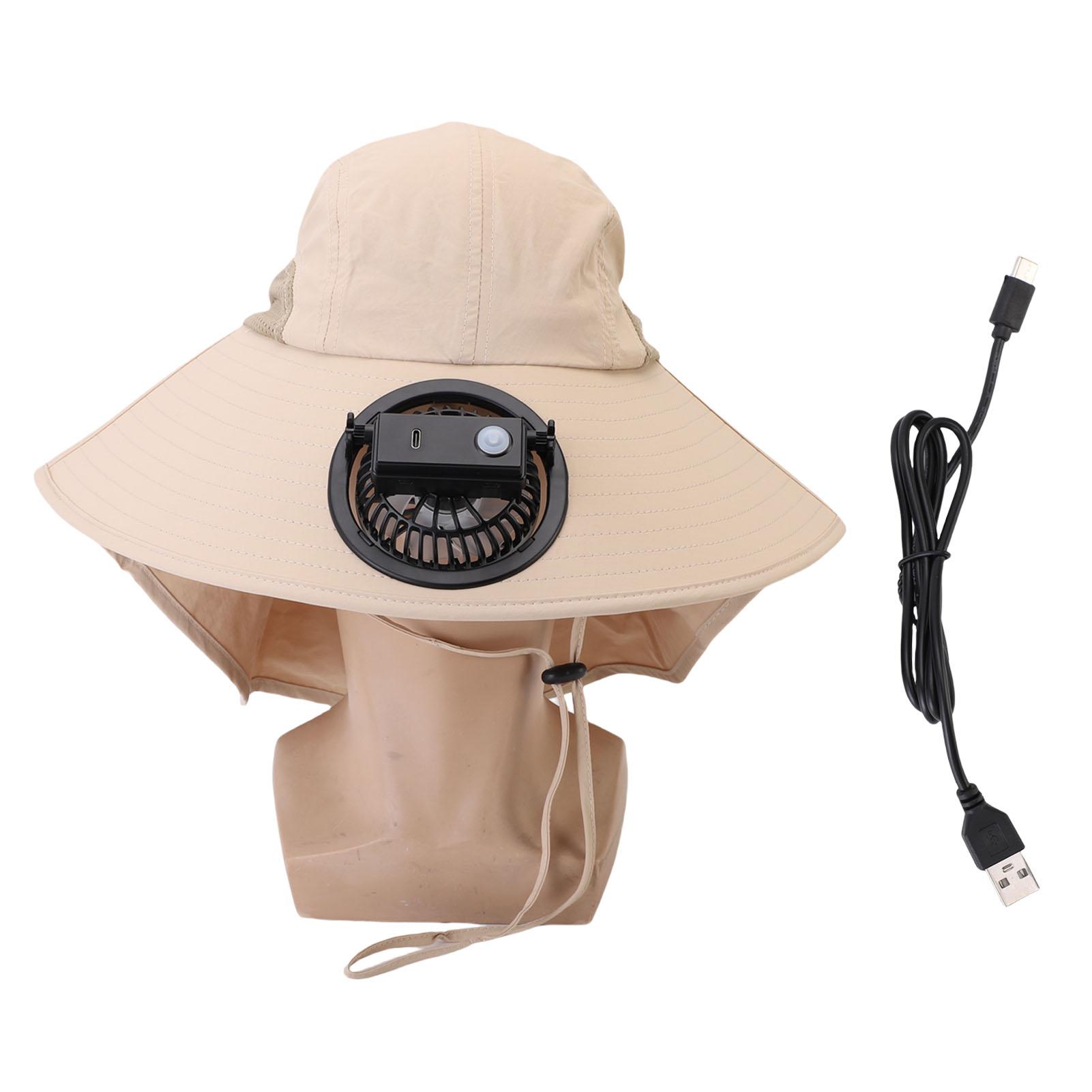 Fan Hat USB Charging Detachable Fan Wide Trim Sun Hat with Cape for Outdoor Activities Khaki Color
Fan Hat USB Charging Detachable Fan Wide Trim Sun Hat with Cape for Outdoor Activities Khaki Color