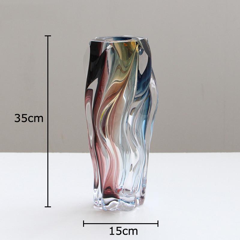Gradient Colored Stripes Glass Vase Creative Handicrafts Flower Pots Table Decoration Flowers Arrangement Room Aesthetic Decor
Gradient Colored Stripes Glass Vase Creative Handicrafts Flower Pots Table Decoration Flowers Arrangement Room Aesthetic Decor