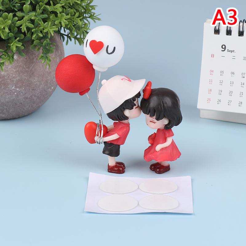 Аниме пары для автомобиля, модель украшения, милый поцелуй, воздушный шар, фигурка, авто украшение интерьера, розовая фигурка на приборной панели, аксессуары, подарки