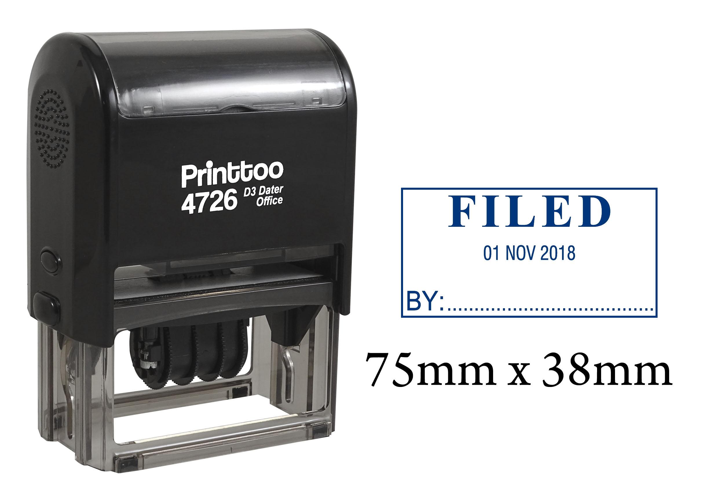 Printtoo Office Stationery Dater Stamp With Filed By Text Date Self Inking Rubber 75 mm x 38 mm.(Approx) синій
Printtoo Office Stationery Dater Stamp With Filed By Text Date Self Inking Rubber 75 mm x 38 mm.(Approx) синій