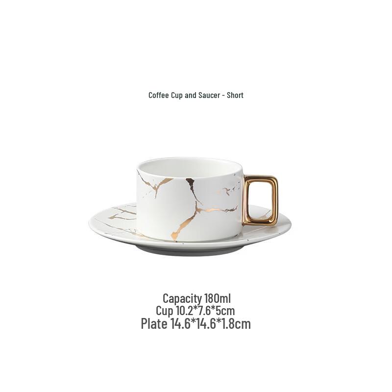 Shangqi Ceramic Coffee Cup and Saucer Set with Marble Pattern
Shangqi Ceramic Coffee Cup and Saucer Set with Marble Pattern