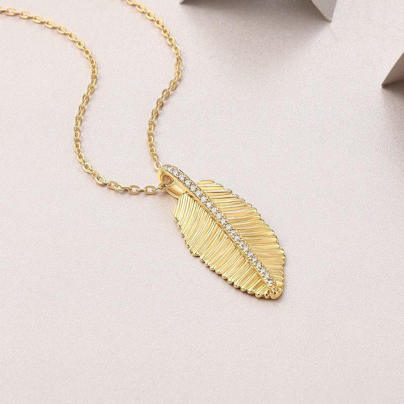 925 Sterling Silver Gold Leaf Pendant Necklace - Simple Luxury Clavicle Chain Jewelry Moissanite (Loose)
925 Sterling Silver Gold Leaf Pendant Necklace - Simple Luxury Clavicle Chain Jewelry Moissanite (Loose)