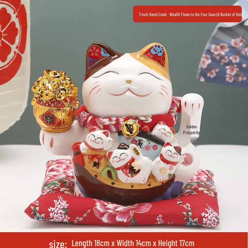 Small Beckoning Cat Ornament for Shop Counters and Home Decor
Small Beckoning Cat Ornament for Shop Counters and Home Decor