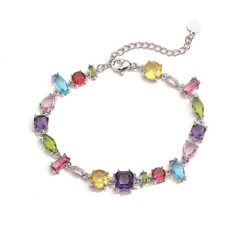 HECHENG, Colourful Zirconia Patchwork Irregular Graphic Design Bohemian Brass Bracelet Necklace Ladies Jewellery Gift 1 PCS Other
HECHENG, Colourful Zirconia Patchwork Irregular Graphic Design Bohemian Brass Bracelet Necklace Ladies Jewellery Gift 1 PCS Other