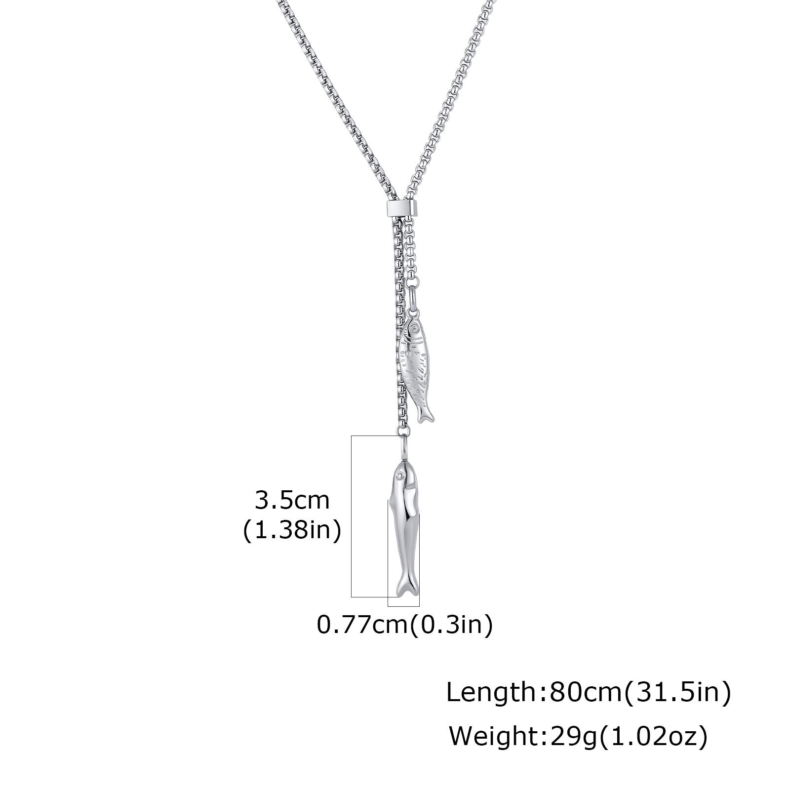 Creative Stainless Steel Drawstring Long Chain Fish Pendant Necklace for Men, Fashion Punk Neck Jewelry Gift
Creative Stainless Steel Drawstring Long Chain Fish Pendant Necklace for Men, Fashion Punk Neck Jewelry Gift